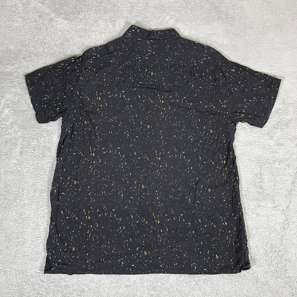 Slunks Shirt Mens Extra Large Beach Casual Short Sleeve Button Up Rayon Black - Picture 9 of 11